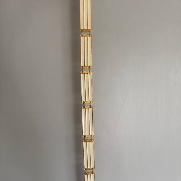 Accessocraft NYC Gold Tone White and Gold Enamel Belt 18K - Picture 5 of 7